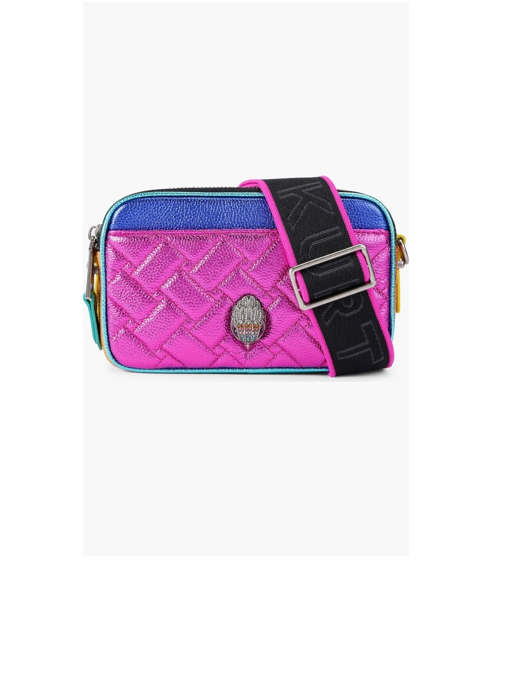 Kurt Geiger Metallic Leather Kensington Camera Crossbody Bag